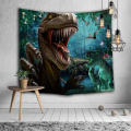 Roaring Dinosaur Tapisserie Wild Anicient Animals Wandbehang Regenwald Dschungel Wandteppich für Kinder Schlafzimmer Wohnzimmer D