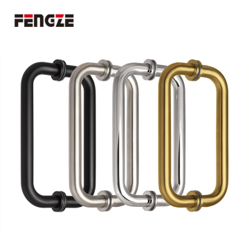 Maçaneta de porta de vidro sólido costas com costas em forma de U de 6&quot;