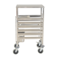 Stainless Steel Single-line GN Pan Trolley With Top Board