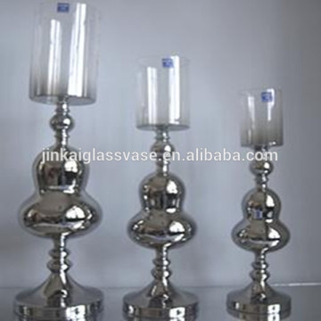 Spray Colored Long Stick Glass Candle Holder