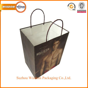 pantone color printing kraft paper bag with handle making machine