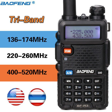 2020 BaoFeng BF-R3 Tri-Band 3 bands Walkie Talkie ham 136-174Mhz 220-260Mhz&400-520Mhz amatuer handheld Two Way portable Radio