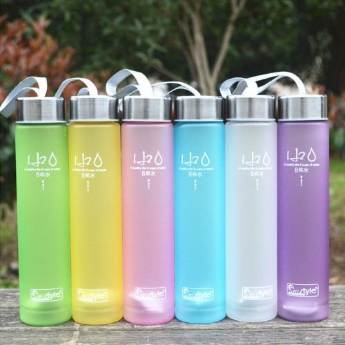 Portable Bike Sports Unbreakable Bottle Cylindrical 280ml Plastic Matte Bottle Outdoor Cycling Camping Drinkware Drink Bottle