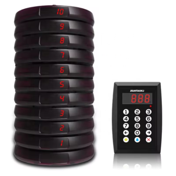 Wireless Guest Pager System for Restaurants, Cafes, and Bars - 10 Receiver Beepers