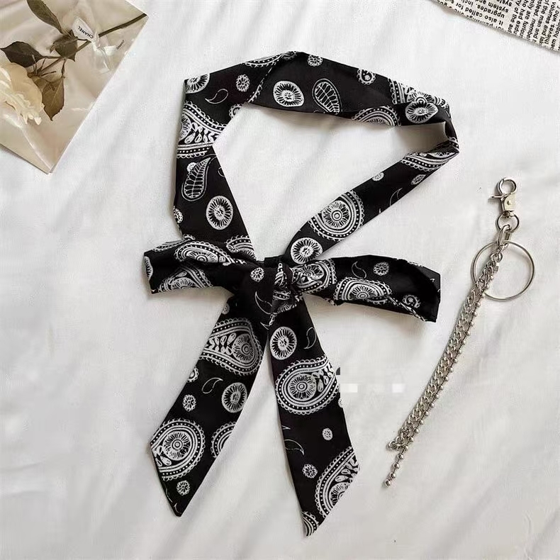 Pants Chain Pendant with Cool Cashew Flower Scarf Belt