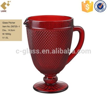 Beer Juice Water Colored Glass Pitcher