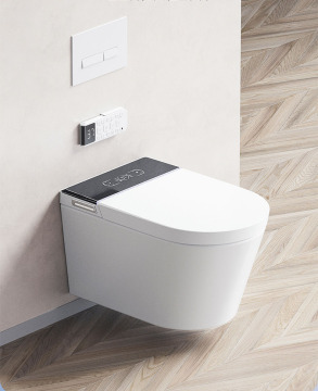 Black Wall-Mounted Auto-Open Smart Toilet by Foshan