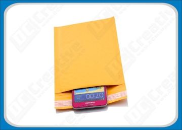 Yellow / Gold Protective Mailing Bubble Envelopes , Kraft Bubble Mailers 4 × 8 Inch