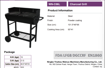 Mobile Cart-style Steel Charcoal Grill