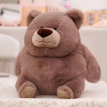 Chubby sitting little brown bear stuffed animal