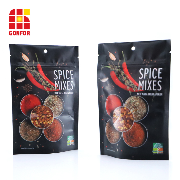 Custom printed bag stand up pouch for spice powder packaging (1) Custom printed bag stand up pouch for spice powder packaging (1)