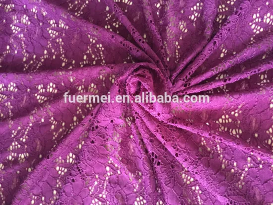 fashion purple polyester garment lace fabric