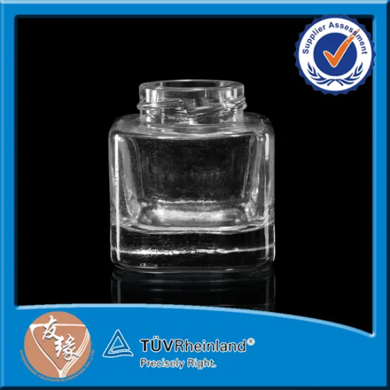High Transparent 100ml Skin Care Square Cosmetic Jars Glass