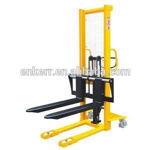 Adjustable forks forklift stacker