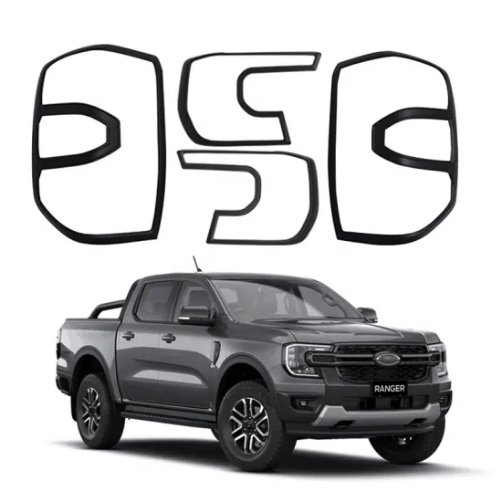 ABS Matte Black Car Headlight Cover Tail Light for Ford Ranger Wildtrak 2022-2024