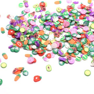 Assorted Vegetable Polymer Clay Slices Sprinkles Miniature 4*5MM Vegetable Clay Slices Slime Charms Garden Vegetables Sprinkles