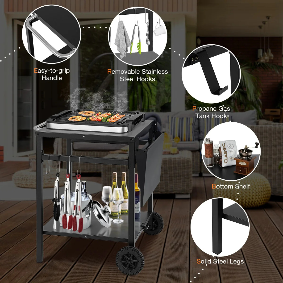 Folding BBQ Cart