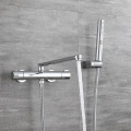 Wall mounted double hole mixer with hand shower