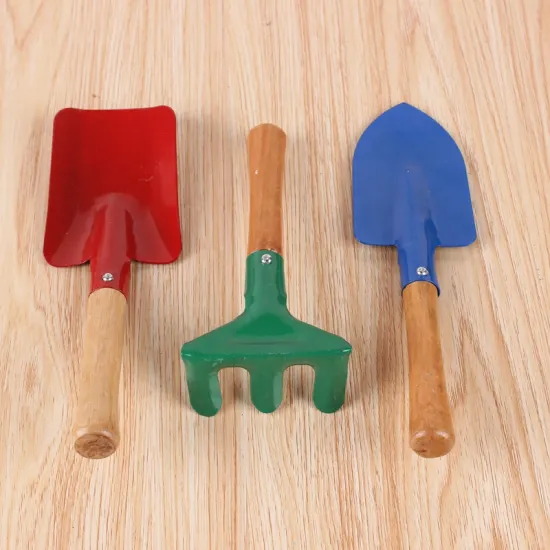 Wood Handle Kids Garden Tool Set for Bonsai and Succulents - 3 Pieces