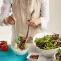 Ensemble cuillère et fourchette à salade en plastique