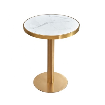 Mesa de jantar de bar redonda elegante com top de mármore para sala de conferências