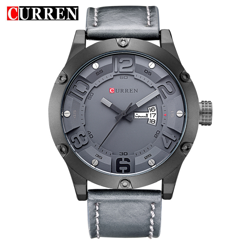Classical Fashion Leather Waterproof Men Watches 