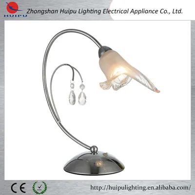 Top wholesale contemporary chrome finish crackle glass table lamps