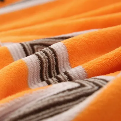 Orange zebra printing velvet fabric bedding quilt cover