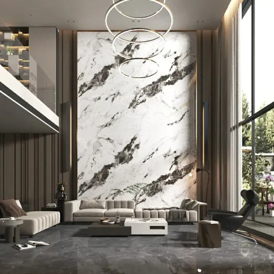 Engineered Big Size 12mm Black Sintered Stone Slab with Matte Finish