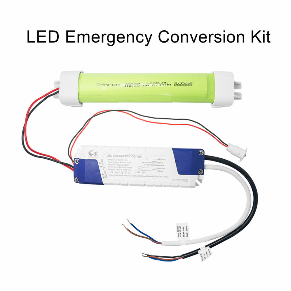 Kit de sauvegarde d'alimentation de lumière d'urgence avec batterie Li-ion
