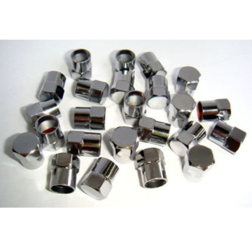 TPMS Safe Chrome Plastic Long Skirted Tire Valve Stem Hex Cap