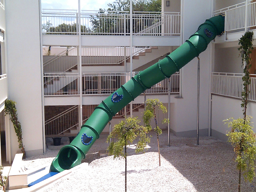 backyard playground tube slide