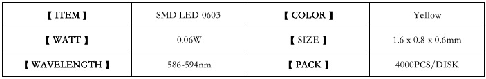 led 0603 yellow