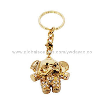Elephant-shaped Fashion Rhinestone Crystal Keychains