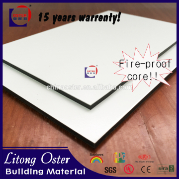 High intensity scratch resistent anti bacterial white aluminium composite panel