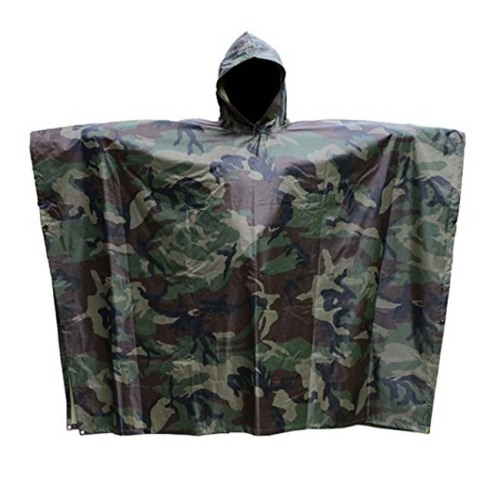 Vattentät Hooded PVC Army Raincoat Rain Poncho