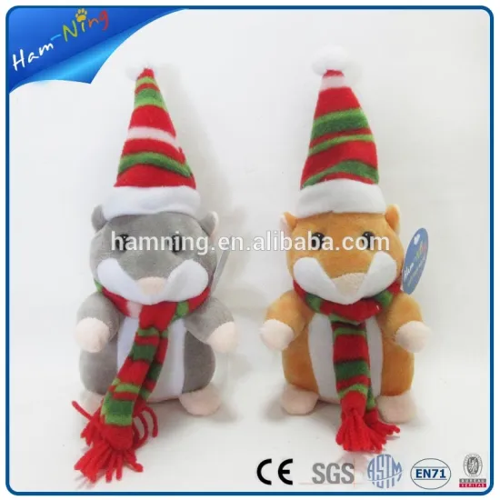 15cm cute plush Christmas rat toy with scarf mouse toy