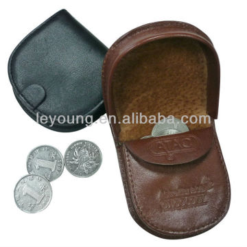 Top Quality men leather coin wallet with lid