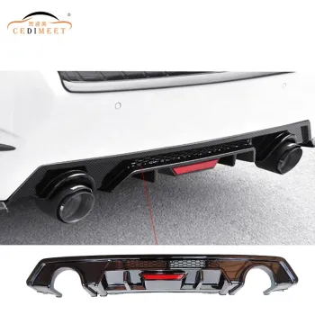 Gloss Black ABS Body Kit for Honda Civic 2016 Rear Bumper Lip Spoiler Diffuser