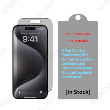 Full Coverage Privacy Screen Protector for iPhone 15 Pro - Anti-Spy, Easy Installation, Bubble-Free