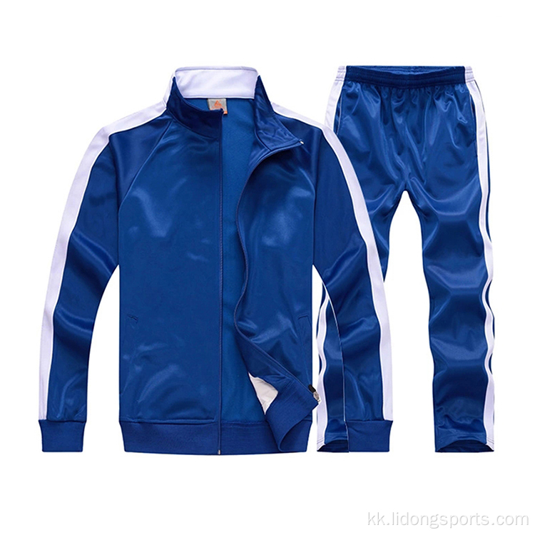 Қарапайым әйелдер Tracksuit Set Mens Polyester Track костюмі