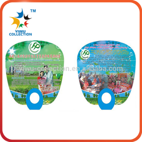 2016 Best selling High Quality Customized promotion PP plastic Printed sticks Round Hand Fan