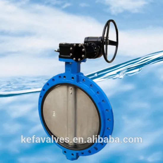DN800 wafer type single flanged butterfly Valve gear operated