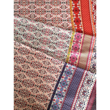 Border Design Rayon Challis 30S tryckt vävt tyg
