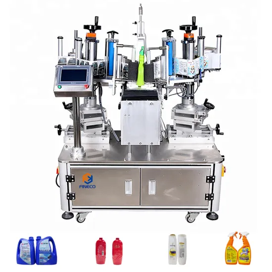 Transparent Square Bottle Adhesive Sticker Labeling Machine - Semi-Automatic Two-Sided Application
