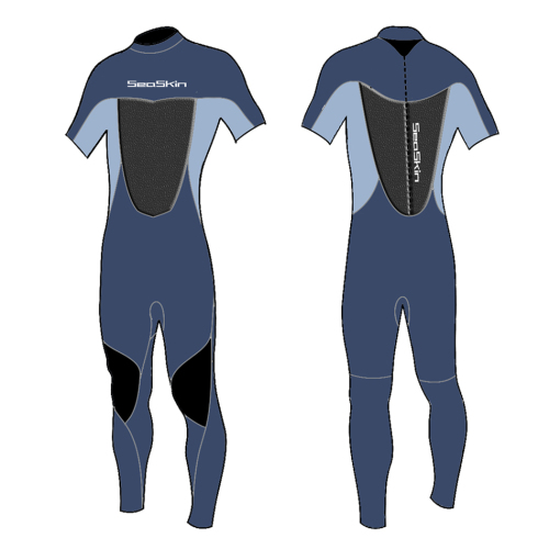 Seaskin Back Zip Short Arm Long Leg 3/2mm Fullsuit 여름 Wetsuit, Bossgoo