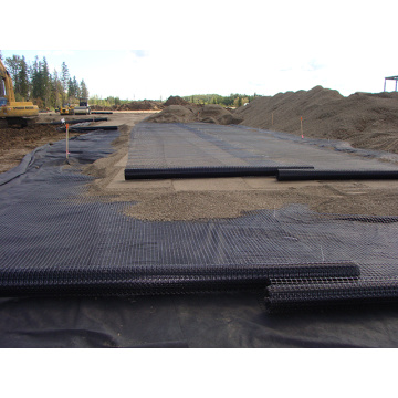 PP biaxial plastic geogrid 30KN pavement reinforcement