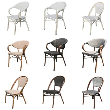 Outdoor Waterproof Stacking Aluminium Rattan Bistro Chair for Garden and Cafe