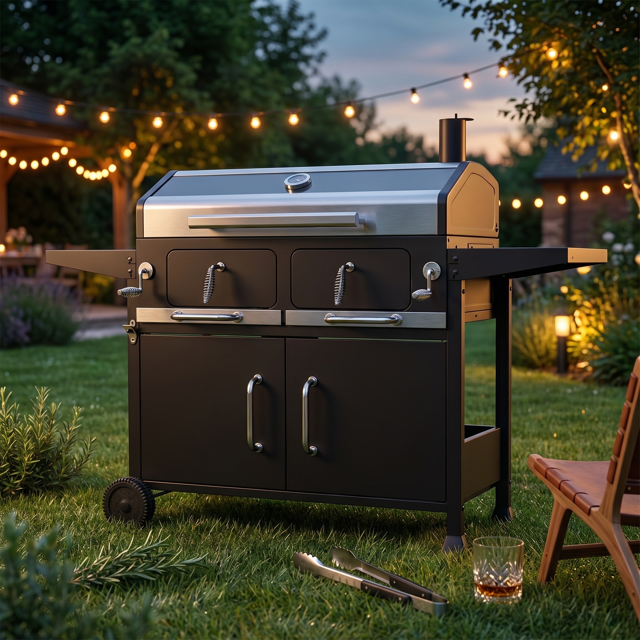 backyard charcoal grill