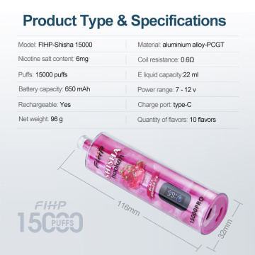 FIHP Shisha Hookah 15000Pro 6mg Vapes Pen Wholesale